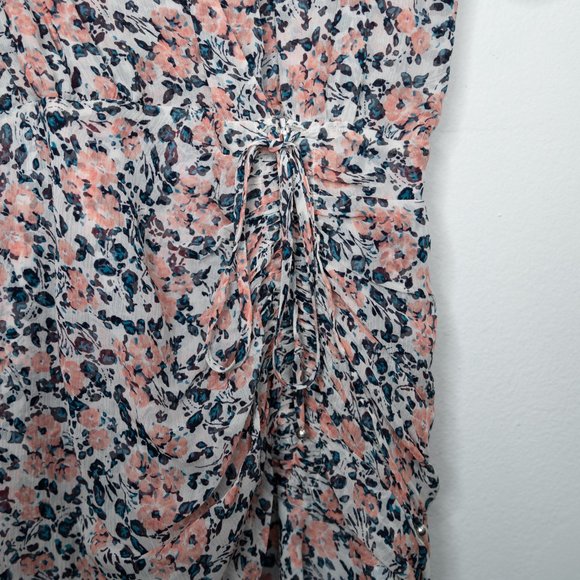 Veronica Beard Dakota Dress Gardenia Floral Print Ruched Mini Silk N14 - Picture 6 of 9
